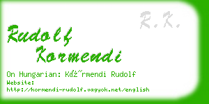 rudolf kormendi business card